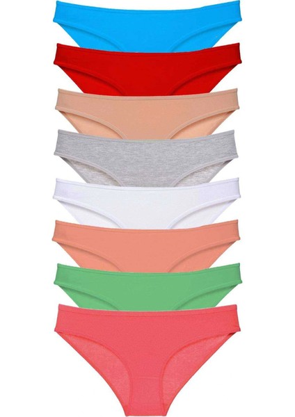 8 Adet Süper Eko Set Likralı Kadın Slip Külot Set 8