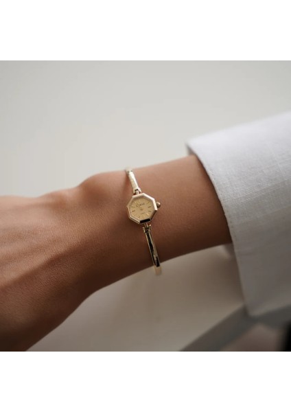 Minimal Geneve Omega Kordonlu Petek Kadran Altın Saat