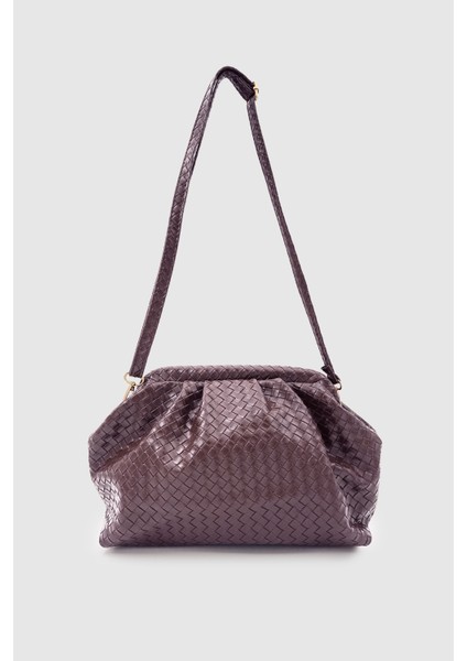 Arvia Örgü Desen Yumuşak Formlu Ayarlanabilir Çapraz Askılı El Çantası Koyu Kahve