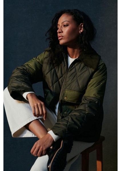 Milby Kapitone Ceket OL71 Olive-Ancient