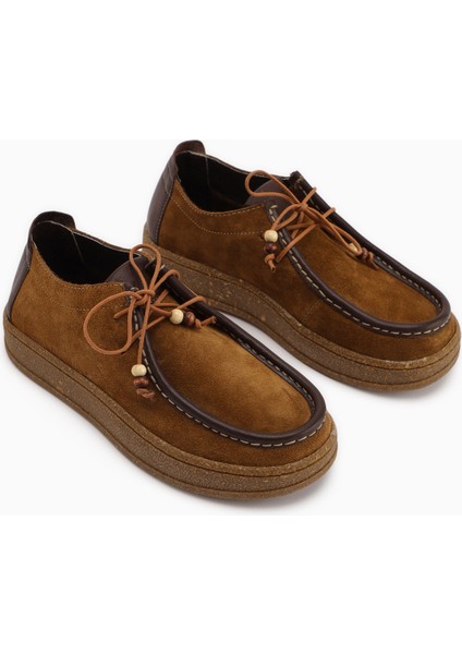 Polin Hakiki Deri Vizon Süet Bağcıklı Günlük Loafer Ayakkabı fırsatları