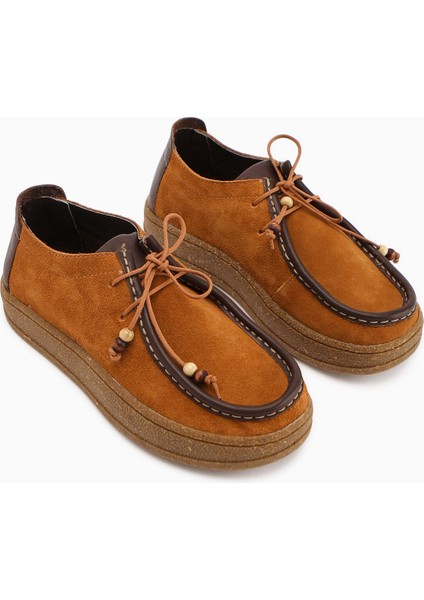 Polin Hakiki Deri Taba Süet Bağcıklı Günlük Loafer Ayakkabı modelleri