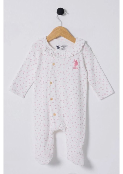 U.s Polo Bebek Tulum USB2435 Beyaz-Pembe