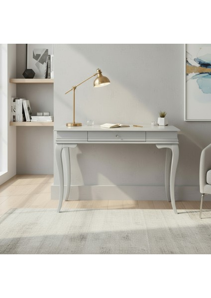 100 cm Masif Rustik Gri Çalışma Masası
