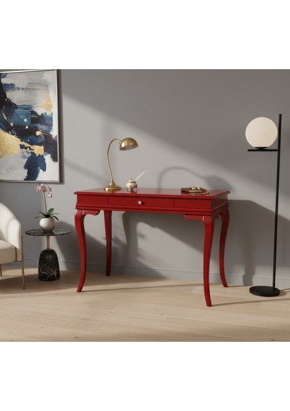 100 cm Masif Rustik Kırmızı Çalışma Masası