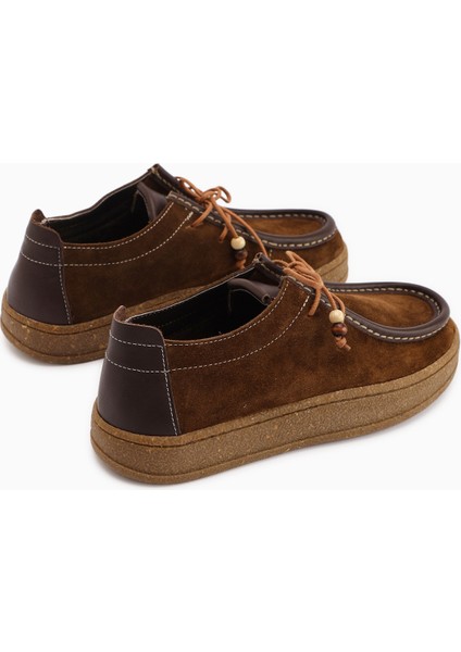 Polin Hakiki Deri Kahve Süet Bağcıklı Günlük Loafer Ayakkabı indirimleri