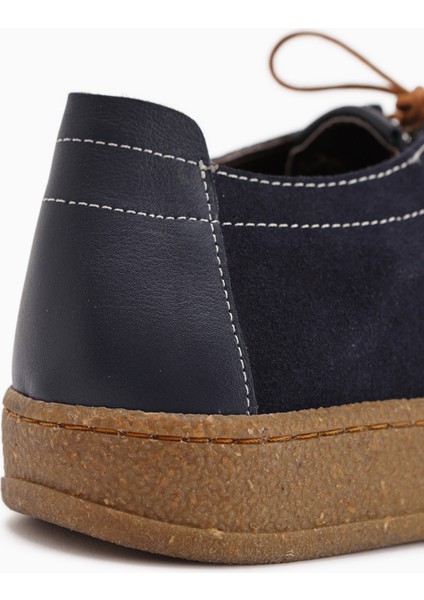 Polin Hakiki Deri Lacivert Süet Bağcıklı Günlük Loafer Ayakkabı fırsatları