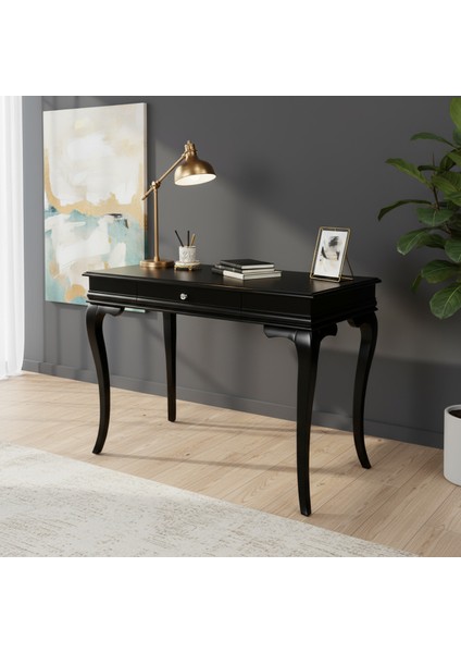 100 cm Masif Rustik Siyah Çalışma Masası