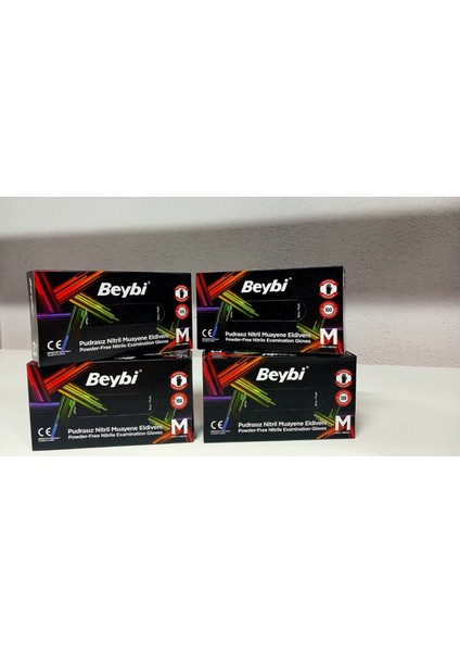 4 Kutu Beybi Nitril Eldiven Siyah
