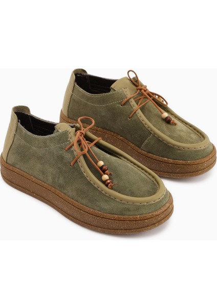Polin Hakiki Deri Haki Süet Bağcıklı Günlük Loafer Ayakkabı fırsatları