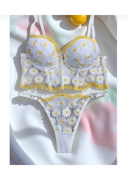 Papatya Desenli Destekli Büstiyer Takım fiyatları