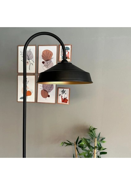 Siyah Lambader Modern Dekoratif Metal Oturma Odası Çalışma Odası Zemin Lambası