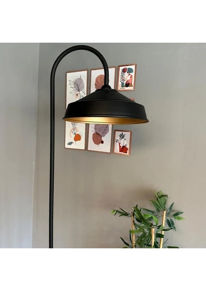 Siyah Lambader Modern Dekoratif Metal Oturma Odası Çalışma Odası Zemin Lambası