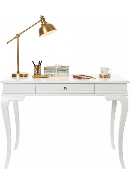 110 cm Masif Rustik Beyaz Çalışma Masası modelleri