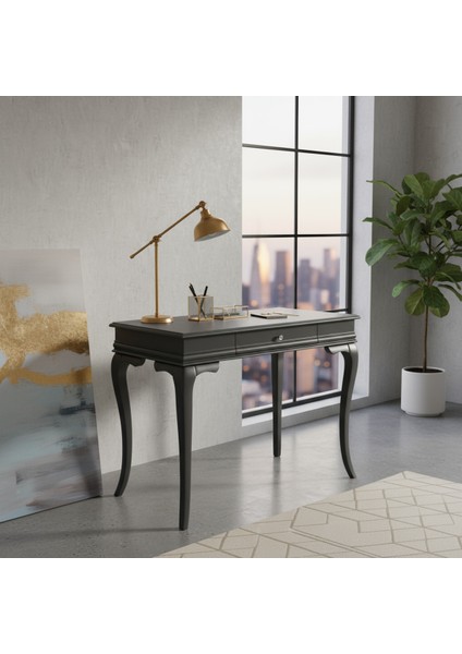 110 cm Masif Rustik Antrasit Çalışma Masası