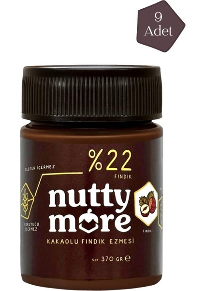 %22 Kakaolu Fındık Ezmesi 370 gr x 9 Adet