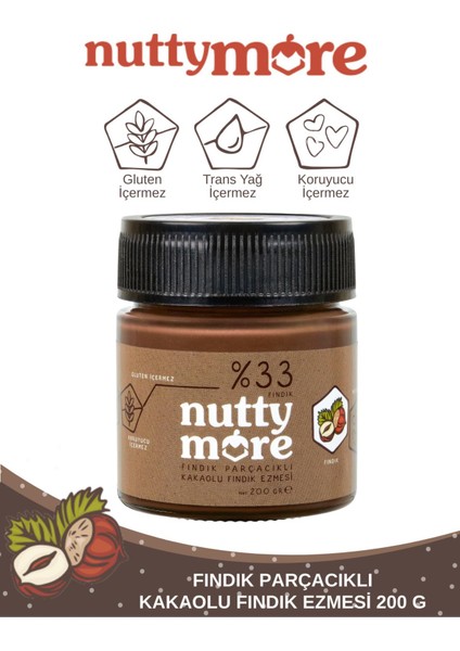 %33 Fındık Parçacıklı Kakaolu Fındık Ezmesi 200 gr + %22 Kakaolu Fındık Ezmesi 370 gr fiyatları