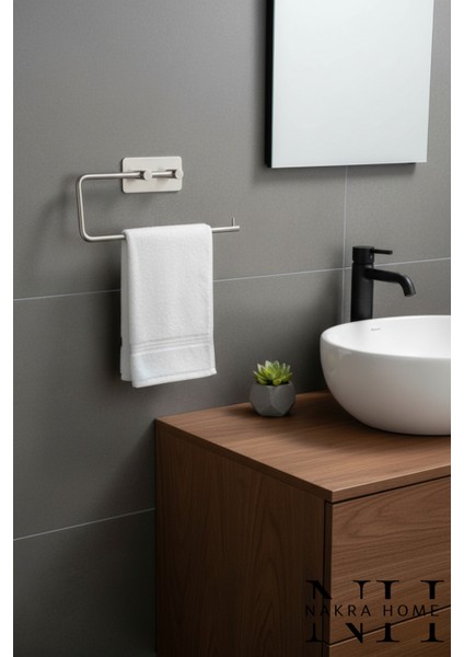 Paslanmaz Çelik Yapışkanlı Havlu Askılığı | Delmeden Montaj Neme Dayanıklı Havlu Peçete Askılığı fırsatları