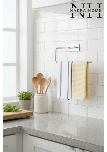 Paslanmaz Çelik Yapışkanlı Havlu Askılığı | Delmeden Montaj Neme Dayanıklı Havlu Peçete Askılığı indirimleri