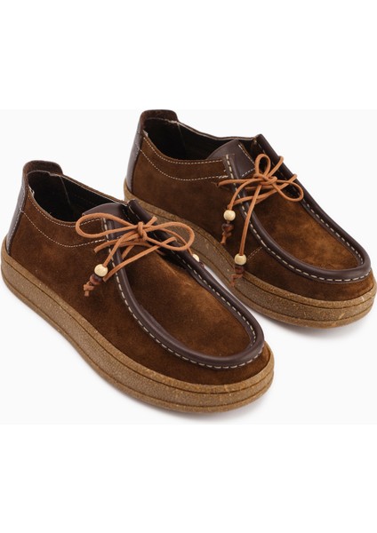 Polin Hakiki Deri Kahve Süet Bağcıklı Günlük Loafer Ayakkabı modelleri