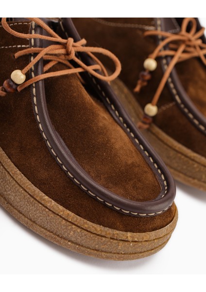 Polin Hakiki Deri Kahve Süet Bağcıklı Günlük Loafer Ayakkabı fırsatları