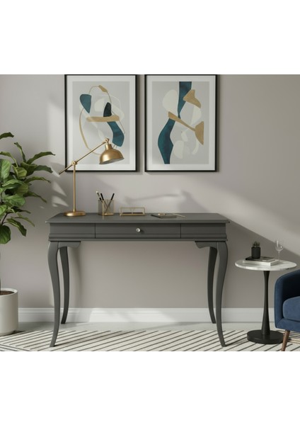 120 cm Masif Rustik Antrasit Çalışma Masası