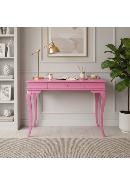 100 cm Masif Rustik Pembe Çalışma Masası