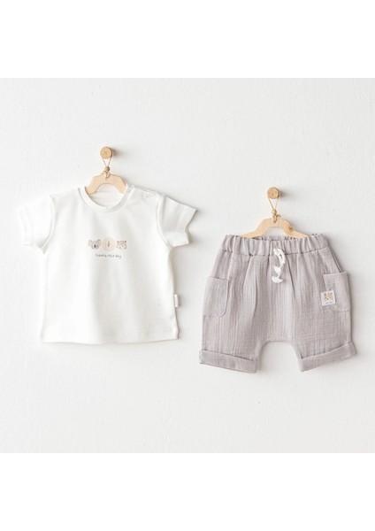 Andywawa AC25847 Happy Animals 2'li Bebek Takım Grey