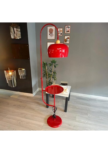 Lambader Kırmızı Hareketli Başlık Sehpalı Modern Dekoratif Metal Oturma Odası Çalışma Odası Zemin indirimleri