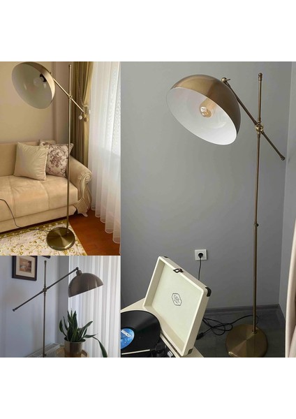 Eskitme Lambader Hareketli Başlık Modern Dekoratif Metal Oturma Odası Çalışma Odası Zemin Lambası fiyatları