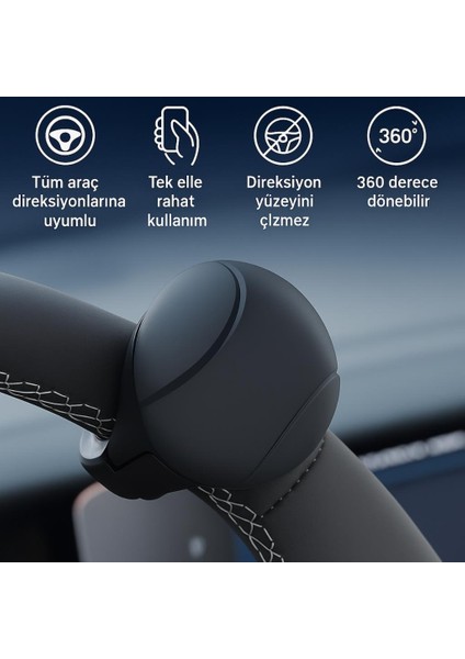 Yeni Nesil 360 Döner Direksiyon Simit Topuzu Direksiyon Çevirme Topuzu Tüm Araçlara Uyumlu Sağlam Tutuş fiyatları