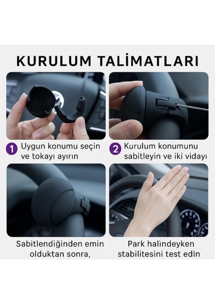 Yeni Nesil 360 Döner Direksiyon Simit Topuzu Direksiyon Çevirme Topuzu Tüm Araçlara Uyumlu Sağlam Tutuş indirimleri