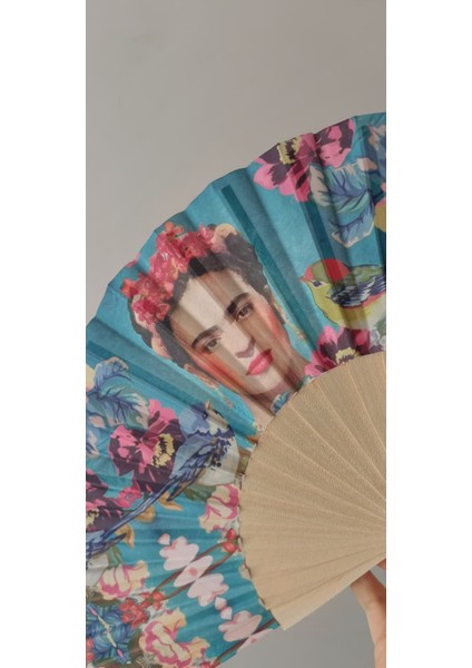 Frida Kahlo Serisi – Colores De México: Corazón Salvaje Büyük Boy Ahşap Yelpaze modelleri