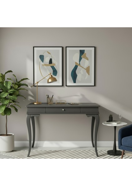 100 cm Masif Rustik Antrasit Çalışma Masası