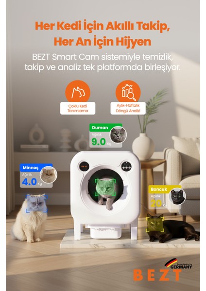 Smart Cat Pro Kameralı Otomatik Akıllı Kedi tuvaleti fiyatları