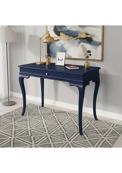 100 cm Masif Rustik Lacivert Çalışma Masası