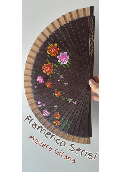 Flamenco Serisi Yelpaze – Madera Guitarra | Büyük Boy Sıcak Ahşap Tonları