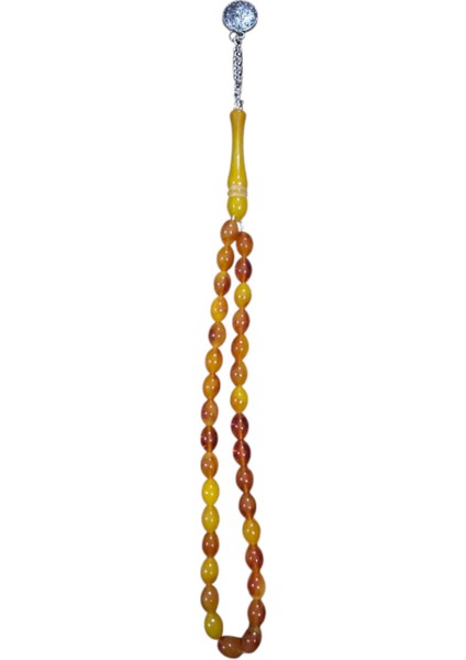 🟠 Toz Kehribar Karışımlı Metal Püsküllü Tesbih – Yumuşak Çekimli, Şık ve Zarif Tasarım fiyatları