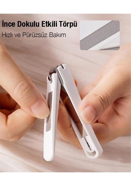 Coofbe Kişisel Taşınabilir Özel Kutulu Profesyonel Tırnak Makası Törpü Kulak Kaşığı Tırnak Bakım Set Bej fiyatları