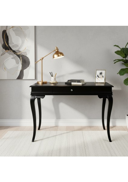 120 cm Masif Rustik Siyah Çalışma Masası