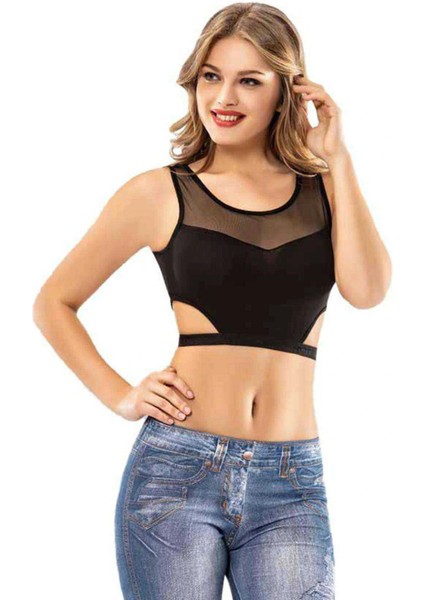 Kota 2 Adet Siyah Tül Modelli Çapraz Ipli Büstiyer fiyatları