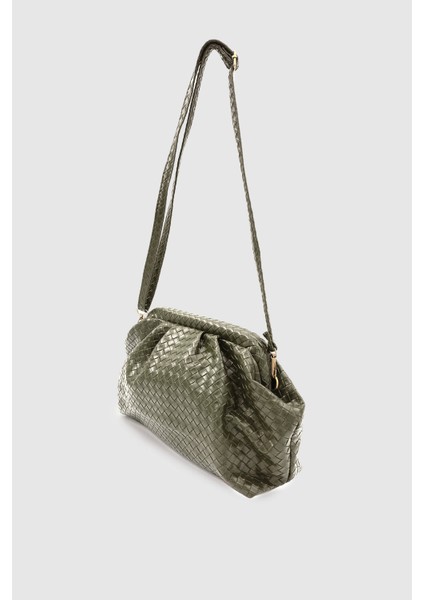 Arvia Örgü Desen Yumuşak Formlu Ayarlanabilir Çapraz Askılı El Çantası Haki modelleri