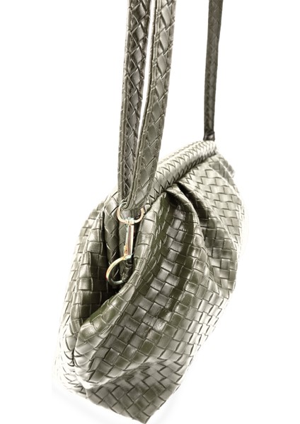 Arvia Örgü Desen Yumuşak Formlu Ayarlanabilir Çapraz Askılı El Çantası Haki indirimleri