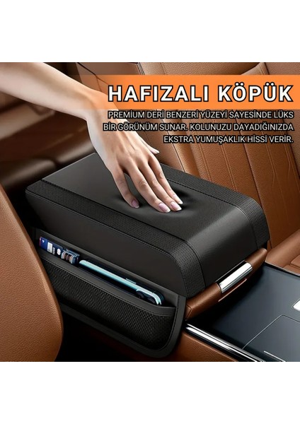 2 Adet Yan Cepli Tüm Araçlarla Uyumlu Orta Kol Dayama Konsolu Yumuşak Deri Dokulu Premium Konsol modelleri