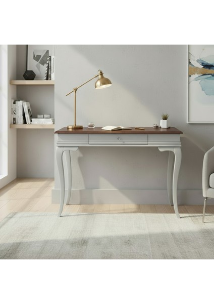 110 cm Masif Rustik Gri Ceviz Çalışma Masası