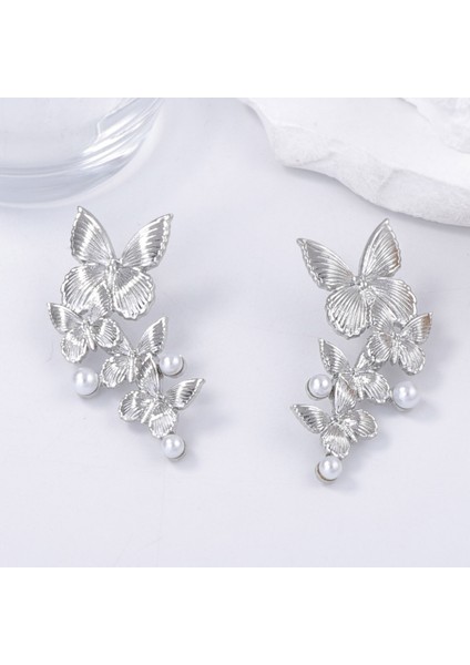 Retro Hafif Lüks Küpe, Zerafetli Üst Düzey Tasarım, Alaşım Yapay Inci , Günlük Kullanıma Uygun Kadın Modeli Eşarp Büzgülü (Yurt Dışından)