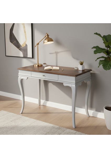 100 cm Masif Rustik Gri Ceviz Çalışma Masası