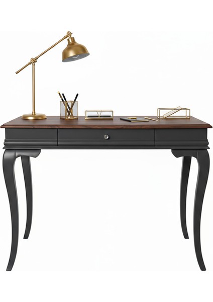 110 cm Masif Rustik Antrasit Ceviz Çalışma Masası modelleri