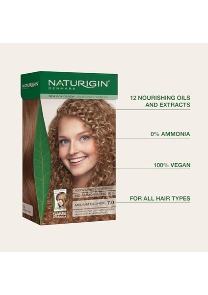 Naturigin Organik Içerikli Saç Boyası 7.0 Doğal Orta Sarı