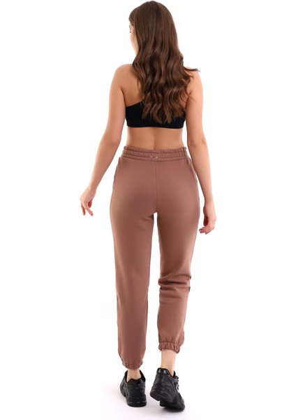 Sütlü Kahve Joger 3 Iplik Eşofman Altı Içi Şardonlu Ideal Kalınlıkda